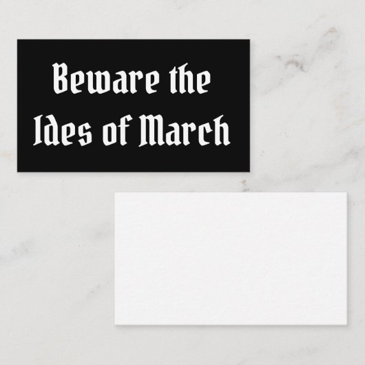 Carte De Visite Méfiez-vous des Ides de mars (Devant / Derrière)