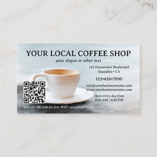 Carte De Visite Meilleur café en ville QR Code Art (Dos)