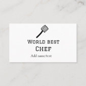 Carte De Visite Meilleur chef du monde ajouter nom texte cuisine m (Dos)