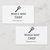 Carte De Visite Meilleur chef du monde ajouter nom texte cuisine m (Devant / Derrière)