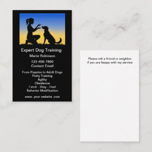 Carte De Visite Meilleur instructeur de formation canine pour chie