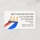 Carte De Visite Meilleur Peinture Entrepreneur Peintre Maison (Devant)
