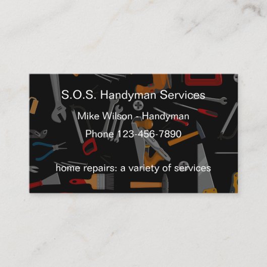 Carte De Visite Meilleure conception d'outils Handyman (Devant)