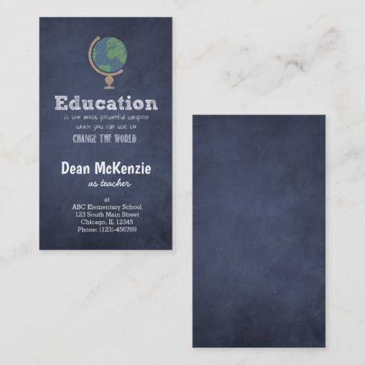 Carte De Visite Meilleure évaluation des enseignants (Devant / Derrière)
