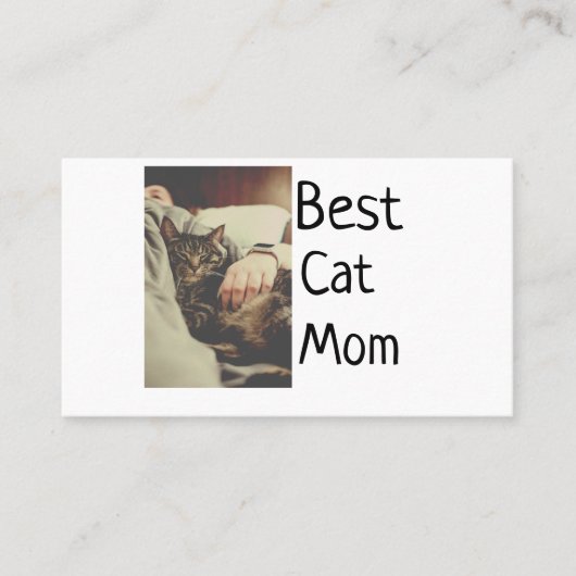 Carte De Visite Meilleure maman chat papa ajouter chat photo nom c (Devant)