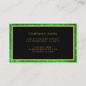 Carte De Visite Meilleure Parties scintillant d'or verte populaire (Dos)