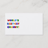 Carte De Visite Meilleures couleurs vives de mamie au monde (Dos)