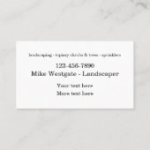 Carte De Visite Meilleurs services paysagers et topographiques (Dos)