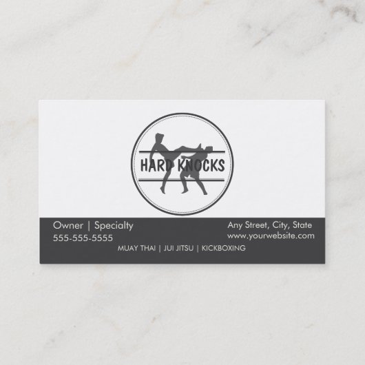 Carte de visite mélangé d'arts martiaux (Dos)