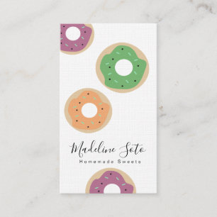 Carte De Visite Mélange de Donuts Sucreries Décorateur de Gâteau