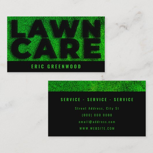 Carte De Visite Mélange de gazon vert  (Devant / Derrière)
