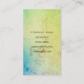 Carte De Visite Mélange élégant bleu vert Grunge (Dos)
