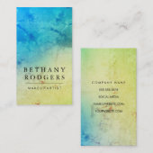 Carte De Visite Mélange élégant bleu vert Grunge (Devant / Derrière)