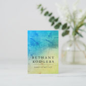 Carte De Visite Mélange élégant bleu vert Grunge (Debout devant)