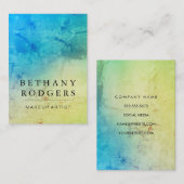 Carte De Visite Mélange élégant bleu vert Grunge (Devant / Derrière)