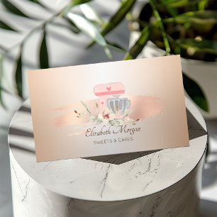 Carte De Visite Mélange Élégant Fleurs de Cœur Coup de Pinceau Bou