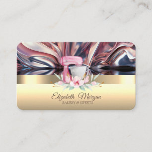 Carte De Visite Mélangeur à gâteau élégant Fleur de boulangerie Ab