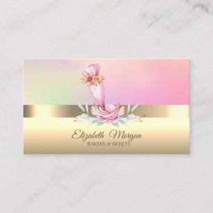 Carte De Visite Mélangeur à gâteau professionnel élégant Fleur Ent