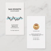 Carte De Visite Mélangeur bleu noir simple simple d'audio d'ondes (Devant / Derrière)