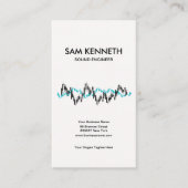 Carte De Visite Mélangeur bleu noir simple simple d'audio d'ondes (Devant)