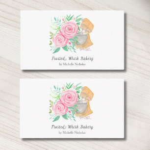 Carte De Visite Mélangeur d'aquarelle avec boulangerie de roses, t