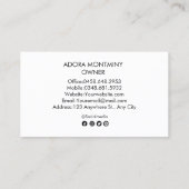 Carte De Visite Mélangeur d'aquarelle et cuisson des fleurs (Dos)