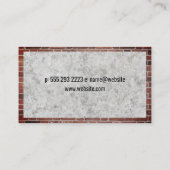 Carte De Visite Mélangeur de béton | Bordure de mur de briques (Dos)