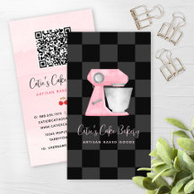 Mélangeur de boulangerie Code QR à carreaux rose b