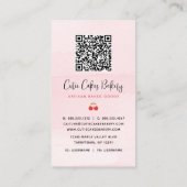 Carte De Visite Mélangeur de cuisine Rose Pâle à Damier Noir Code (Dos)