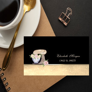 Carte De Visite Mélangeur de gâteau rétro Bokeh Sweets Bakery