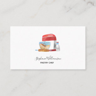 Carte De Visite Mélangeur de gâteaux Boulangerie d'aquarelle moder