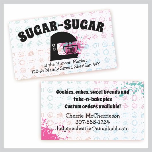 Carte De Visite Mélangeur de stand rétro sucreries pâtisserie boul