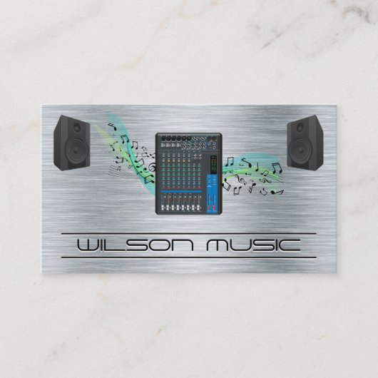 Carte De Visite Mélangeur et haut-parleurs | Industrie musicale (Devant)