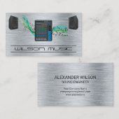 Carte De Visite Mélangeur et haut-parleurs | Notes musicales (Devant / Derrière)