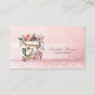 Carte De Visite Mélangeur Floral Aquarelle Bokeh Moderne Élégant