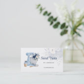 Carte de visite mélangeur floral bleu (Debout devant)