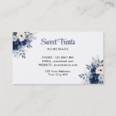 Carte de visite mélangeur floral bleu (Dos)