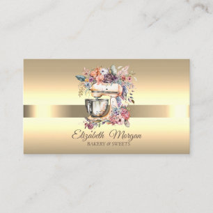 Carte De Visite Mélangeur floral de gâteau professionnel élégant B