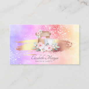 Carte De Visite Mélangeur Floral Holographique à Coup de Pinceau M