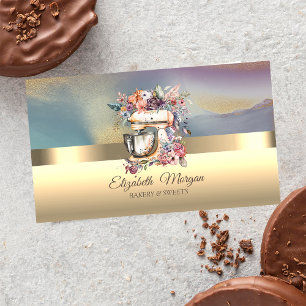 Carte De Visite Mélangeur floral professionnel élégant Boulangerie