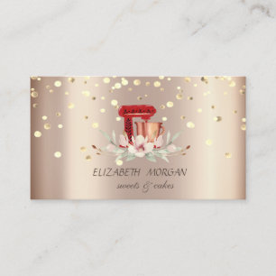 Carte De Visite Mélangeur floral rouge professionnel élégant
