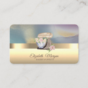 Carte De Visite Mélangeur rétro professionnel élégant Fleur Boulan