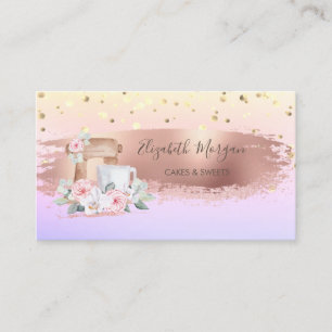 Carte De Visite Mélangeur Roses, Coup de pinceau confettis ombré