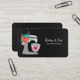 Carte De Visite Mélangeur Simple Fleur Cake Boulangerie