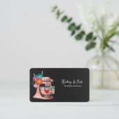 Carte De Visite Mélangeur Simple Fleur Cake Boulangerie (Debout devant)
