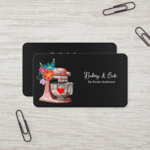 Carte De Visite Mélangeur Simple Fleur Cake Boulangerie 