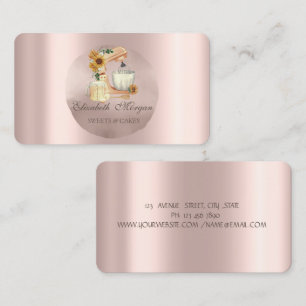 Carte De Visite Mélangeur Tournesols Rose Gold Circle 