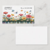 Carte De Visite Mélodies en fleurs (Devant / Derrière)