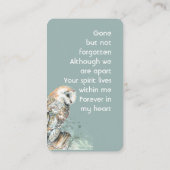 Carte De Visite Mémoire mémorial aquarelle Barn Owl Bird (Dos)