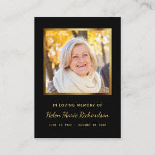 Carte De Visite Memorial Black Funeral En memoriam Wake Card